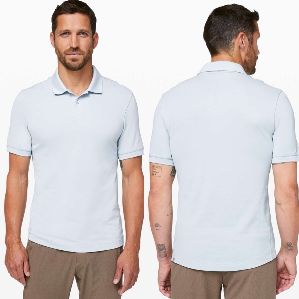 NWT Lululemon Tech‎ Pique Polo Short Sleeve Shirt Mens Size XXL Blue M3BCSS NEW - Picture 14 of 15